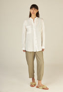 CAMISA ERIVANIA TEIA ORIDES CAMBRAIA DE LINHO BORDADO BOLSO