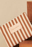 NECESSAIRE CAETANA PEQUENA LISTRADO ALGODÃO ORGÂNICO