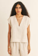 BLUSA OLIVIA LINHO OFF-WHITE
