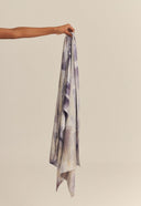 PASHMINA SEDA IMPRESSÃO BOTÂNICA PALHA DE MILHO ROXO