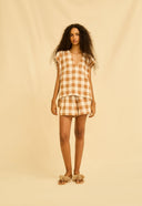 SHORTS ALICE ALGODAO ORGANICO XADREZ