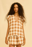 BLUSA OLIVIA ALGODAO ORGANICO XADREZ