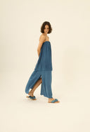 VESTIDO PALOMA SEDA INDIGO