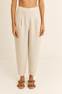 CALCA OLIVIA LINHO OFF-WHITE