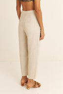 CALCA OLIVIA LINHO OFF-WHITE