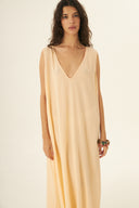 VESTIDO BELA TEXTURA TENCEL TM MODAL AREIA AREIA CURCUMA