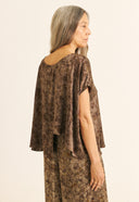 BLUSA LIZ SEDA IMPRESSAO BOTANICA IMPRESSAO BOTANICA CRAJIRU ROXO