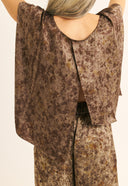 BLUSA LIZ SEDA IMPRESSAO BOTANICA IMPRESSAO BOTANICA CRAJIRU ROXO