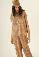 BLUSA LIZ SEDA IMPRESSAO BOTANICA CATUABA MACELA CLITORIA