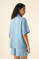 CAMISA ELINA AMPLA TENCEL TM MODAL AZUL