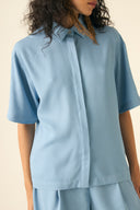 CAMISA ELINA AMPLA TENCEL TM MODAL AZUL