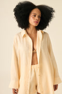 CHEMISE CECI CAMBRAIA DE LINHO AREIA