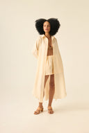 CHEMISE CECI CAMBRAIA DE LINHO AREIA