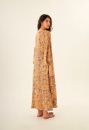 VESTIDO APARECIDA IMPRESSAO BOTANICA CATUABA MACELA CLITORIA