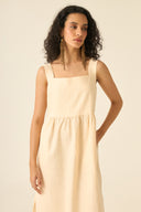 VESTIDO CECI LINHO AREIA